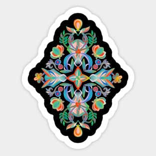 Modern Folk in Jewel Colors Sticker